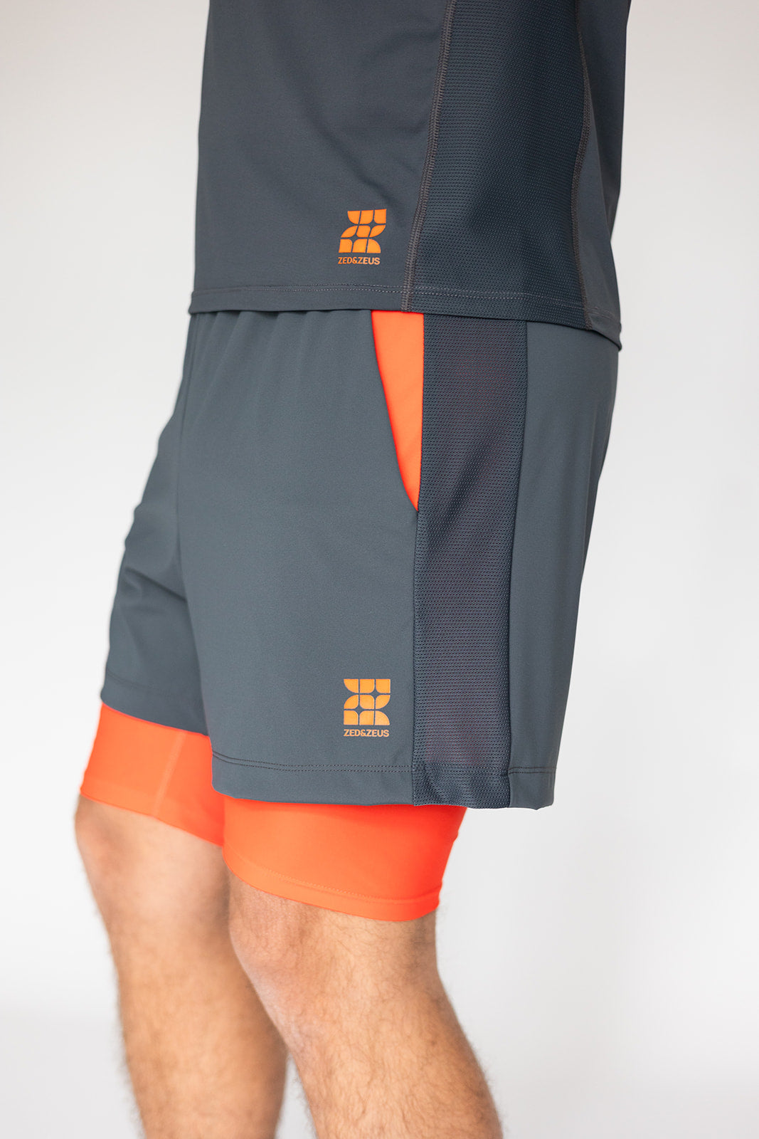 Conall 2-in-1 Shorts-Shorts-zed & zeus-Grey/Coral-M-ZED & ZEUS